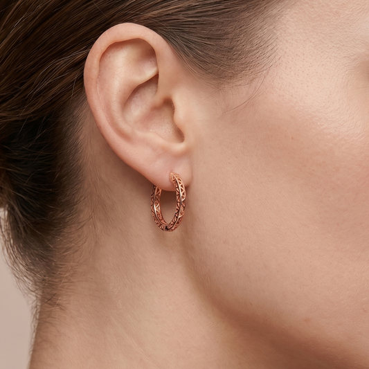 Gold Carved Earrings