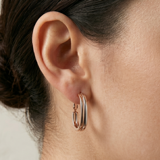 Gold Dual-Tone Earrings