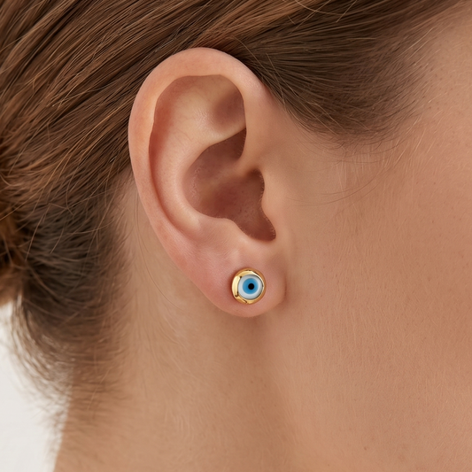 Gold Evil Eye Earrings