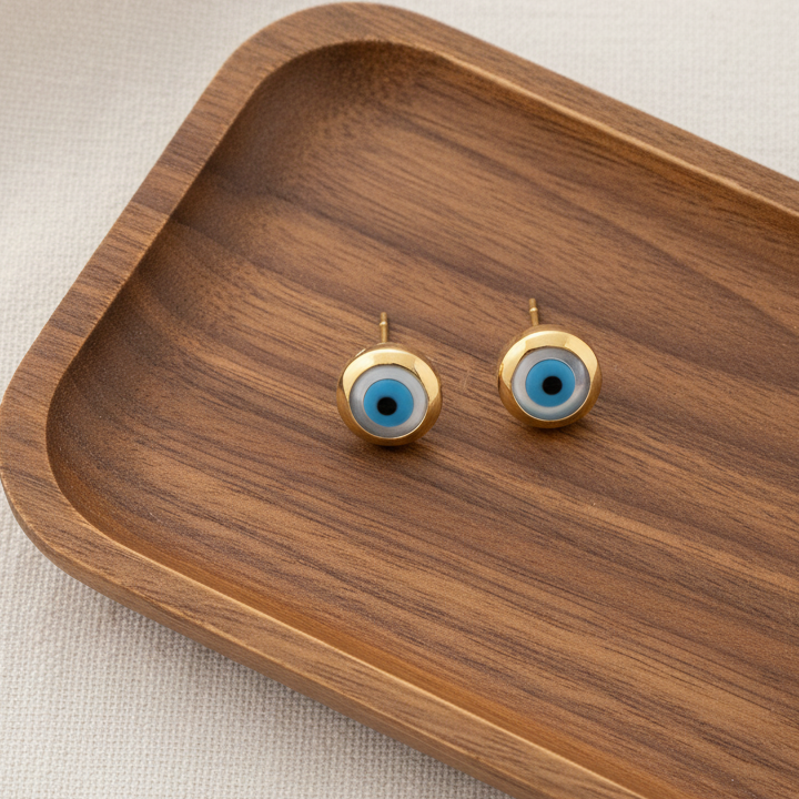Gold Evil Eye Earrings