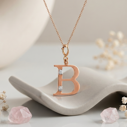 Gold Initial "B" Pendant