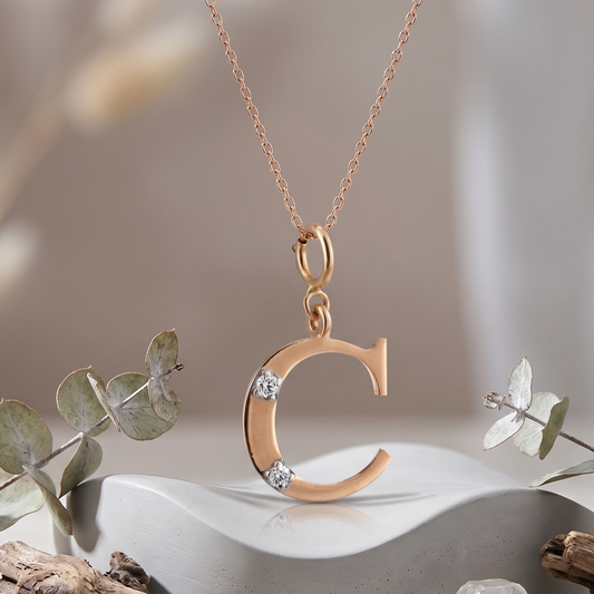 Gold Initial "C" Pendant