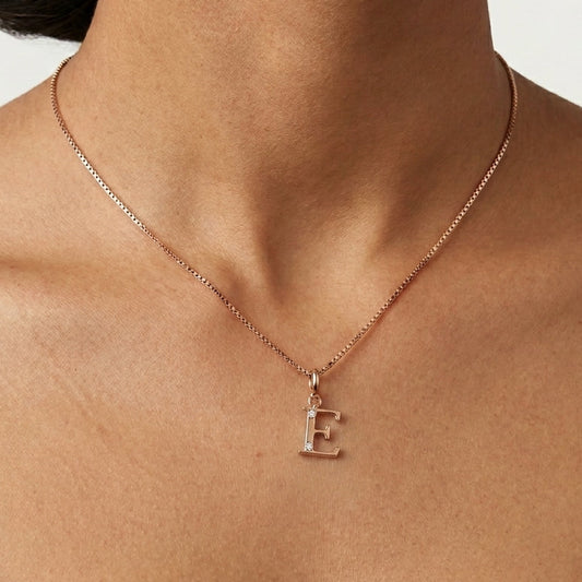 Gold Initial "E" Pendant