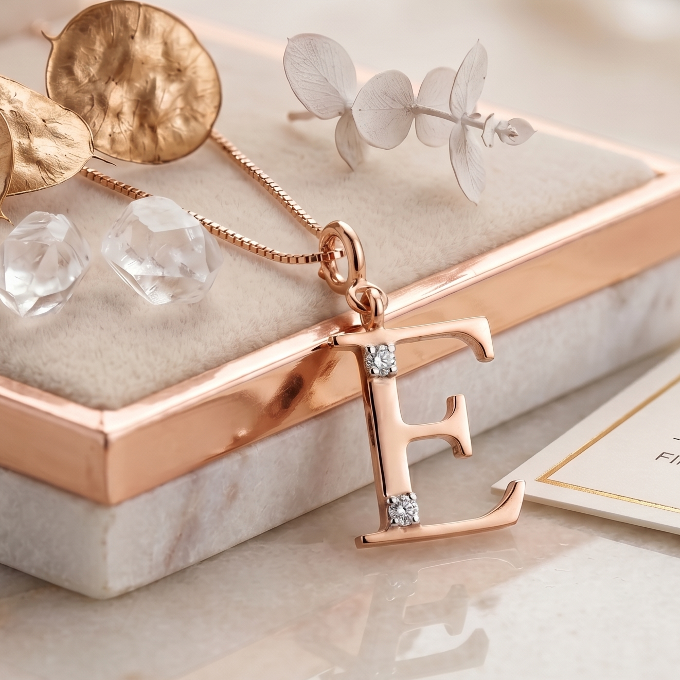 Gold Initial "E" Pendant