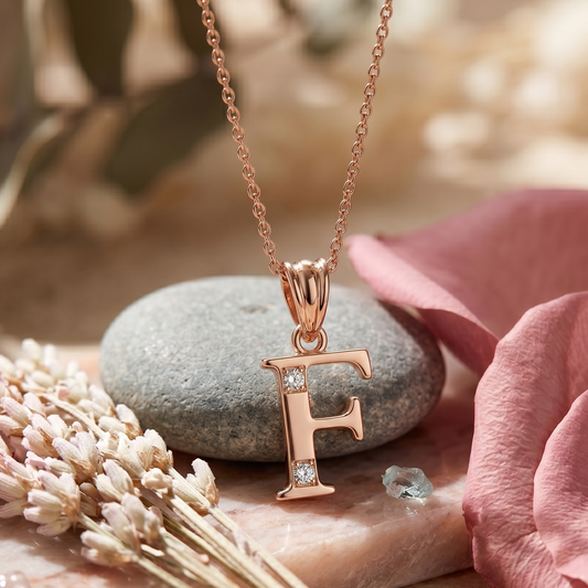 Gold Initial "F" Pendant
