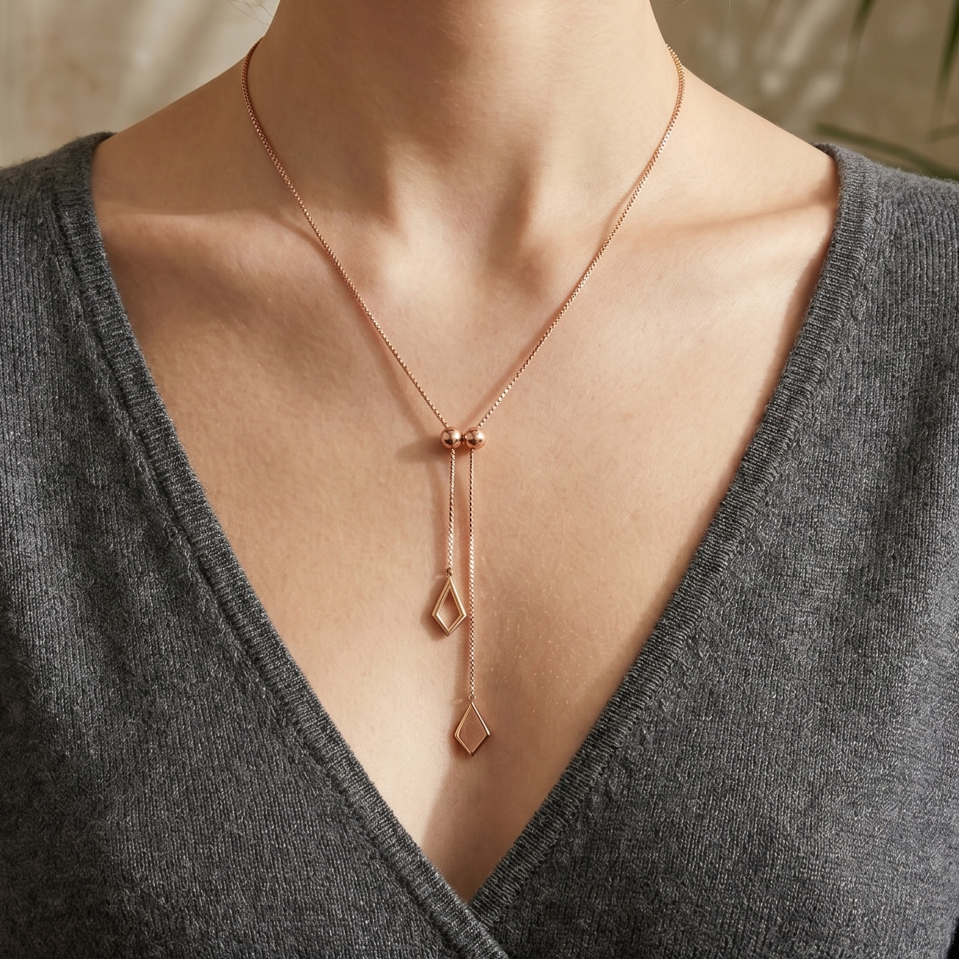 Gold Lariat Necklace