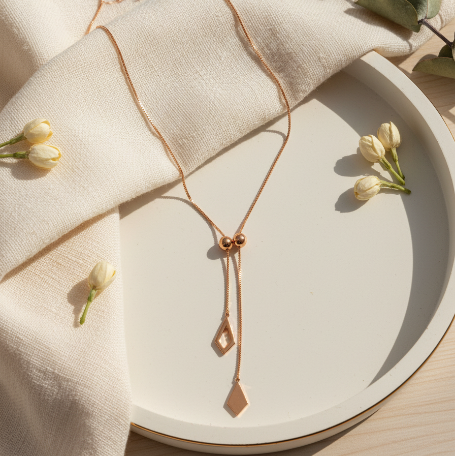 Gold Lariat Necklace