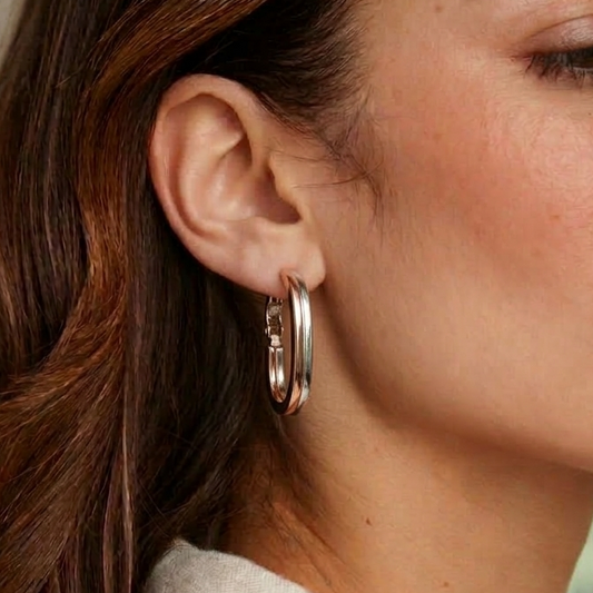 Gold Oval Earrings