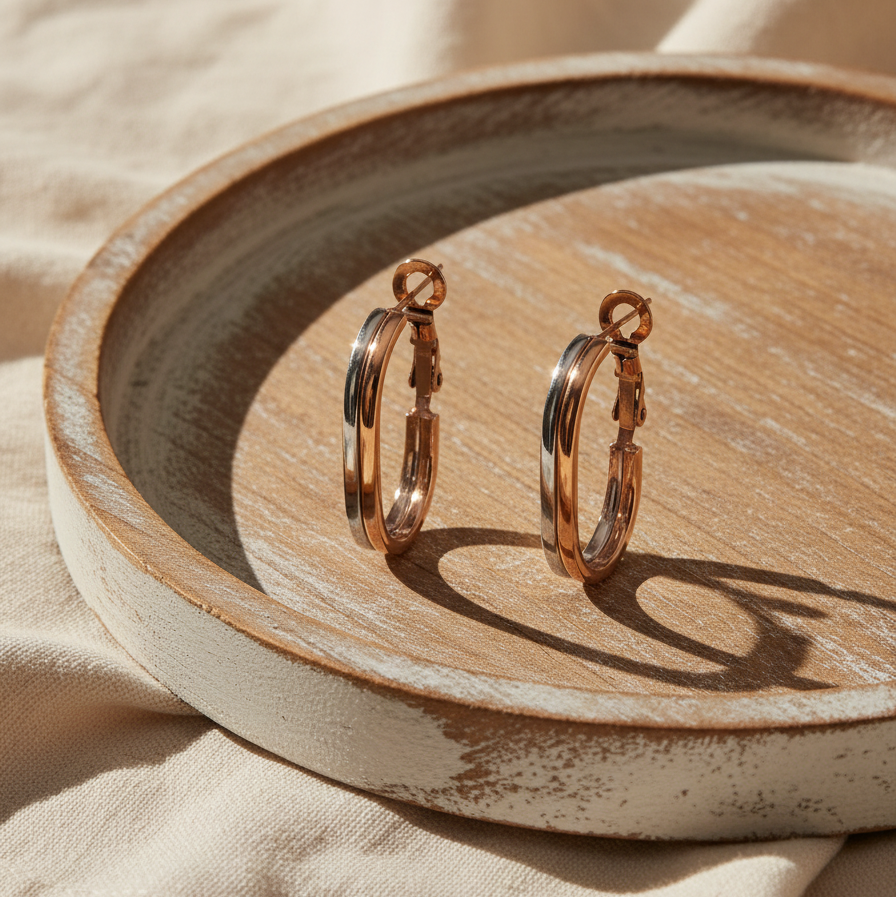 Gold Oval Earrings