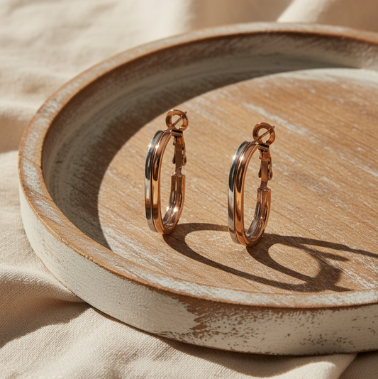 Gold Oval Earrings