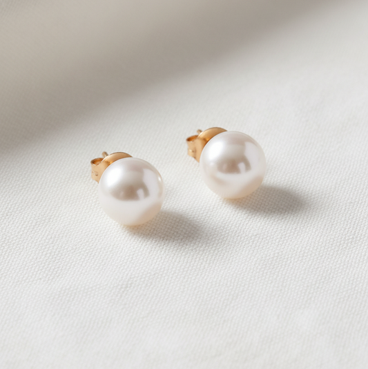 Gold Pearl Studs