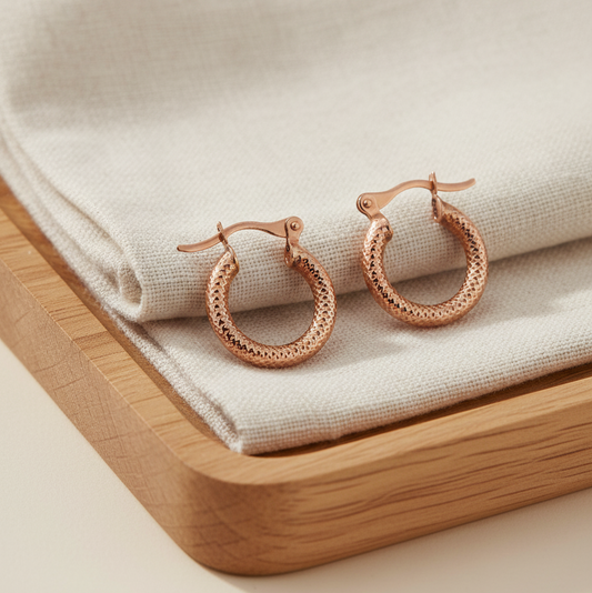Gold Textured Earrings