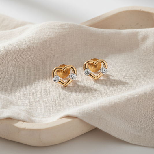 Heart Diamond Studs