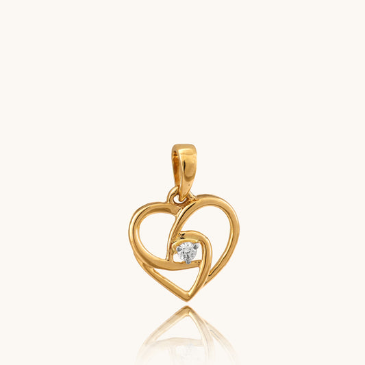 Heartbeat Diamond Pendant in 18kt gold featuring IGI-certified VVS diamonds. Affordable, everyday luxury jewelry under ₹15,000 by Caratly.