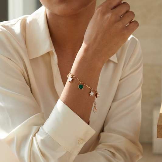 Hexagon Charm Bracelet
