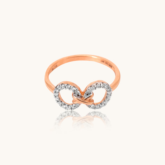 Infinity Band Diamond Ring in 18kt gold with natural VVS diamonds; BIS certified gift for her now under 40,000