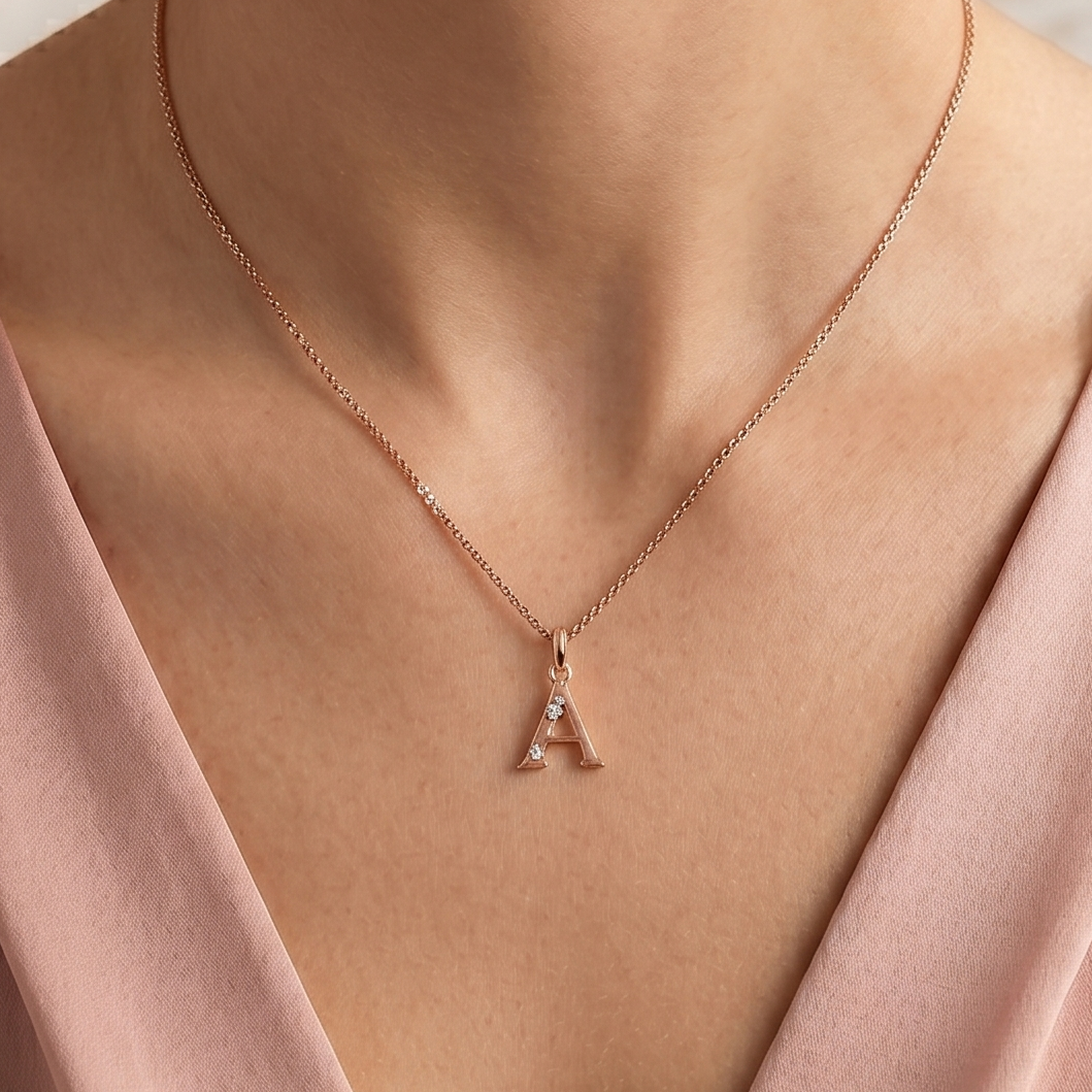 Gold Initial "A" Pendant