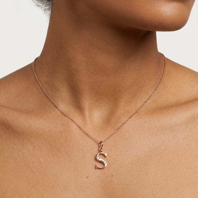 Gold Initial "S" Pendant