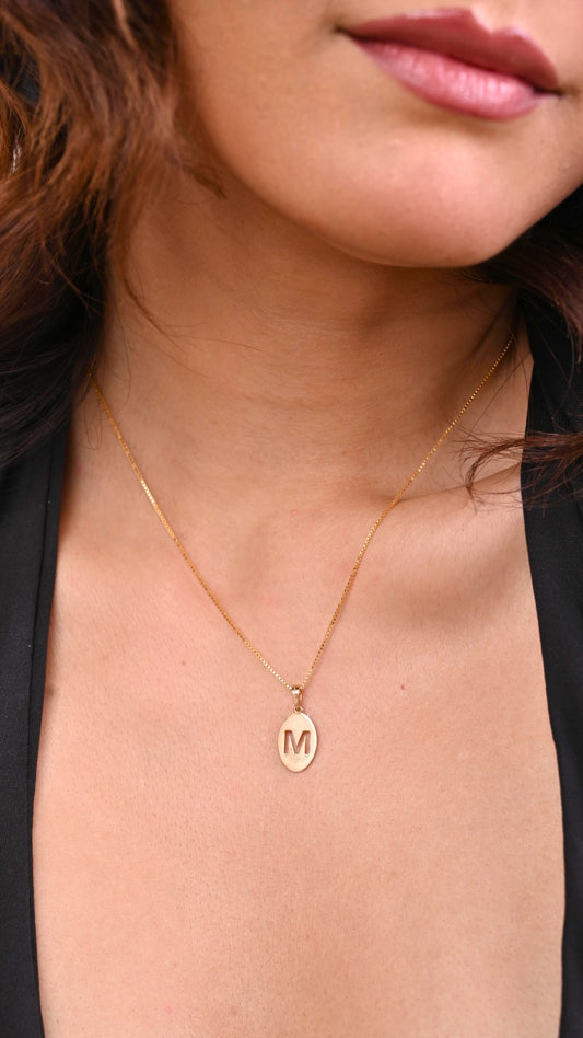 Letter M Gold Pendant