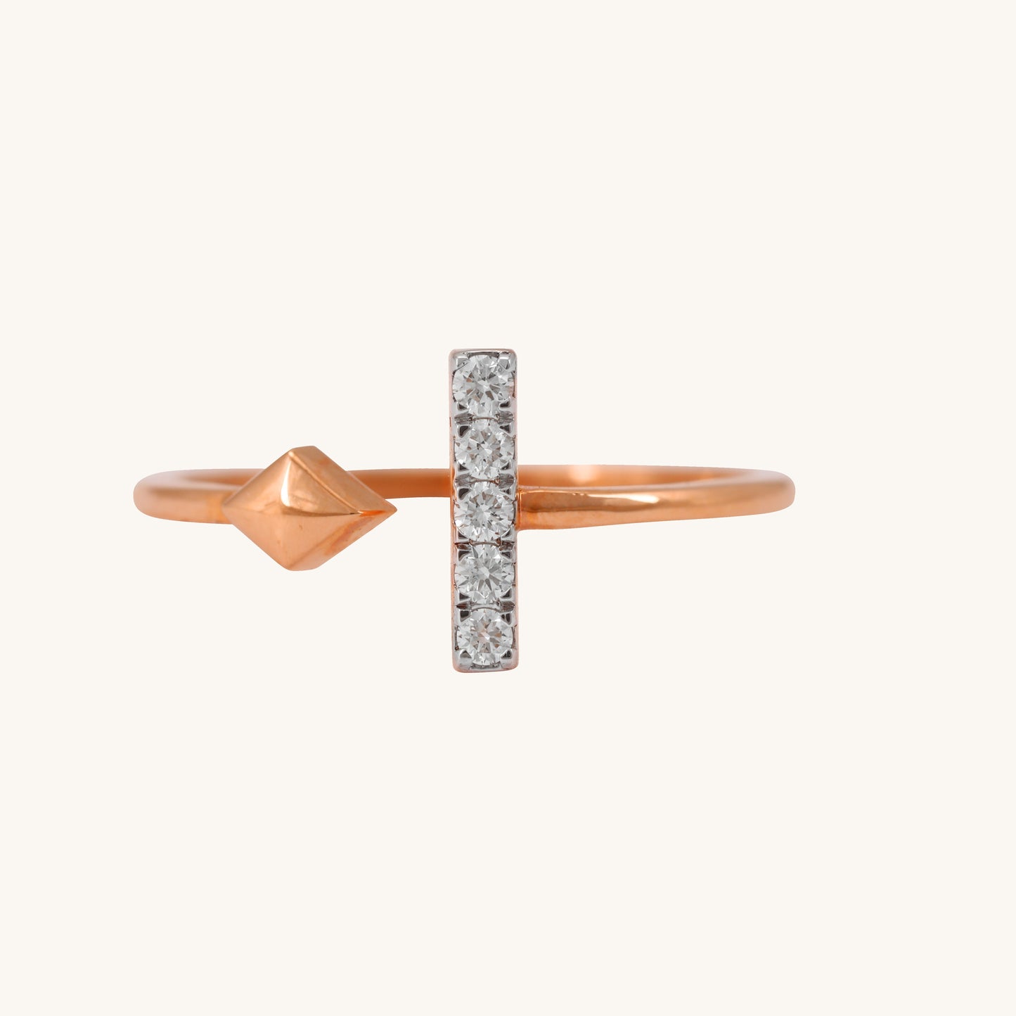 Elevate your everyday style with our 18kt gold Linear Diamond ring. Designed for versatility, this minimalist yet elegant ring seamlessly transitions from work to weekend, adding a touch of sophistication to any ensemble. Priced under Rs. 30,000, it makes a beautiful gifting idea for her. Embrace a casual yet refined look with this everyday wear edit. 
