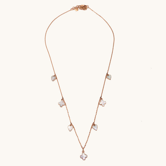 Mother of Pearl Necklace in 18kt gold & pearls; certified, minimalist jewelry gift for her under 50k
