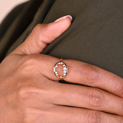 Oval Spark Diamond Ring in 18kt gold & VVS diamonds; certified BIS luxury jewelry, gift for her now under 50,000!