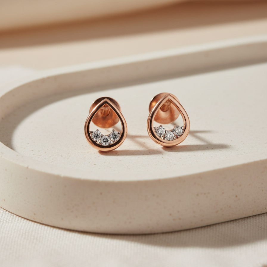 Pear Gold Earrings