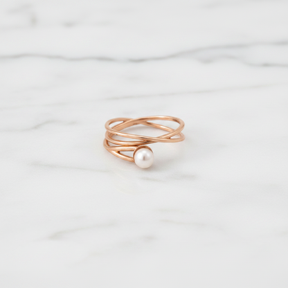 Pearl Entwine Gold Ring