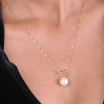 Pearl Glow Gold Pendant in 18kt gold with pearl; certified BIS minimalist jewelry gift online under 15,000!

