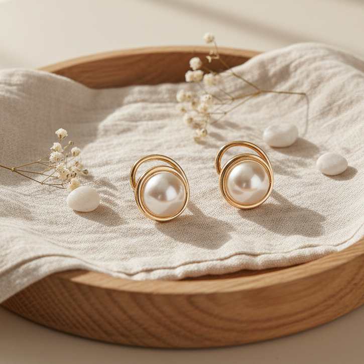 Pearl Loop Earrings