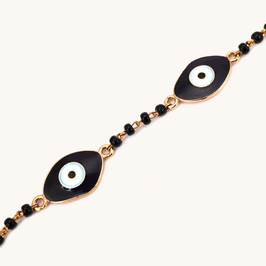 Peep Gold Mangalsutra Bracelet in 18kt gold with natural diamonds; certified BIS jewelry for her now under 40,000