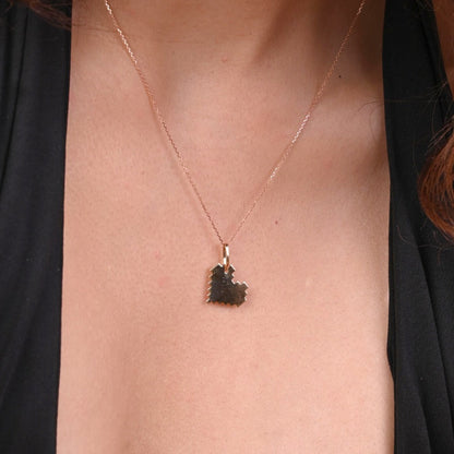 Pixel Heart Gold Pendant in 18kt gold; certified BIS minimalist jewelry gift for her under 15,000!