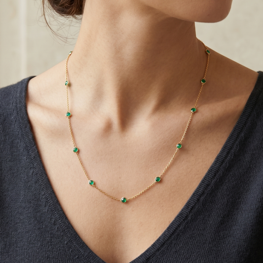 Round Emerald Necklace