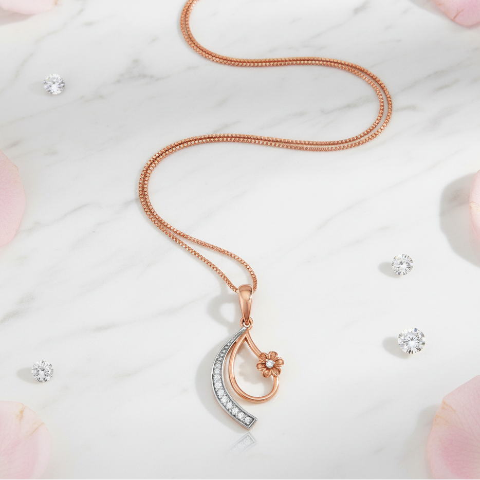 Semi Duo Floral Pendant
