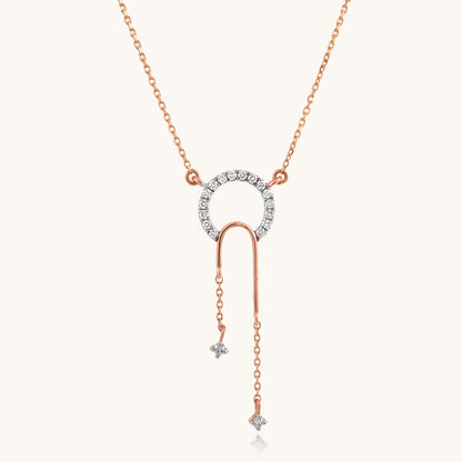 Symmetry Diamond Necklace in 18kt gold with VVS diamonds, IGI-certified, perfect for everyday wear or luxury jewelry gifts under Rs. 40,000.