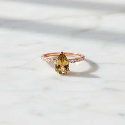 Tourmaline Proposal Diamond Ring