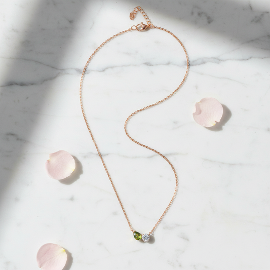Tourmaline Simple Diamond Necklace
