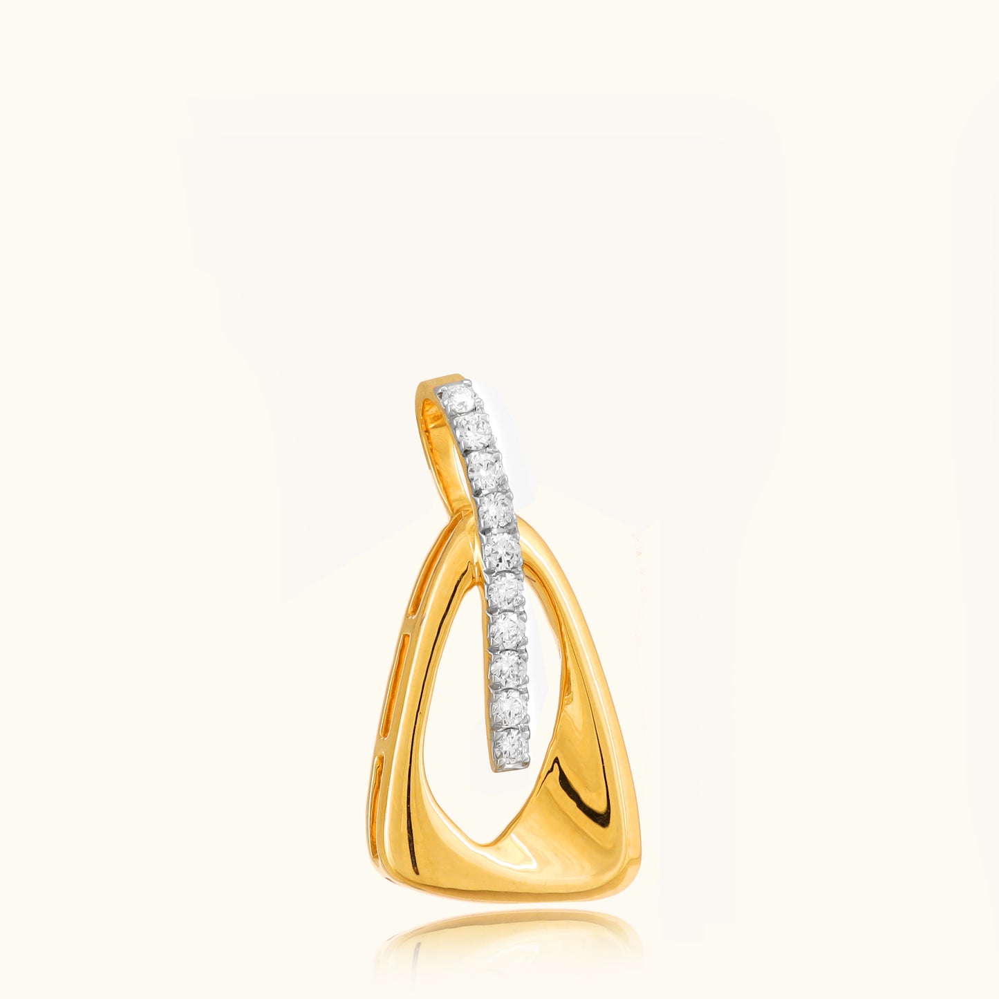 Elevate your attire with the Triangle Droplet Pendant from our Spring Edit collection. Crafted in elegant 18 kt gold and priced under 30,000, this exquisite piece adds a touch of sophistication to both your workwear and everyday jewelry collection. Surprise her with this stunning accessory, perfect for any occasion!