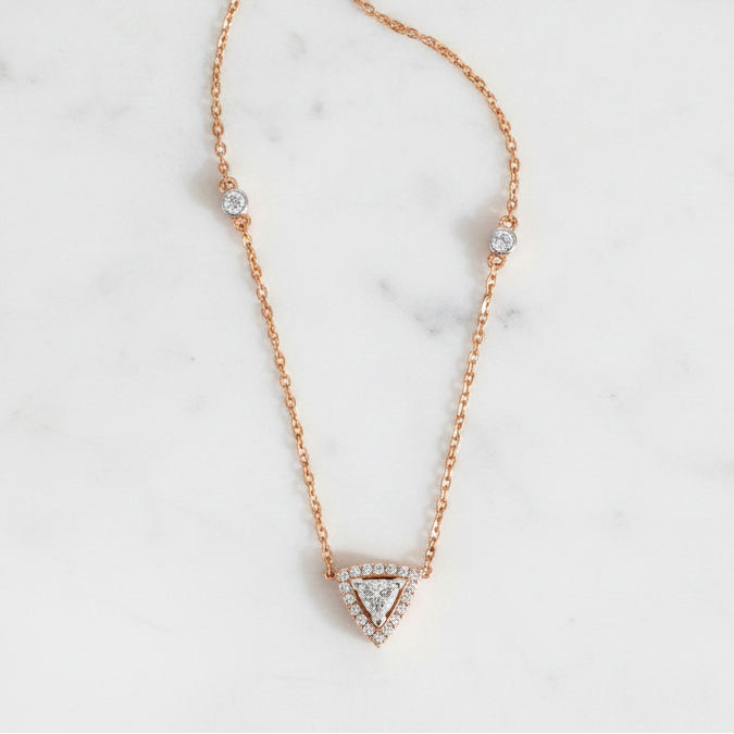 Triangle Solitaire Diamond Necklace