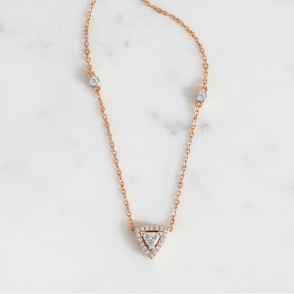 Triangle Solitaire Diamond Necklace