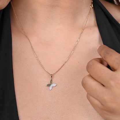 Wings Diamond Pendant in 18kt gold & VVS diamonds; certified BIS jewelry, perfect gift for her now under 25,000!