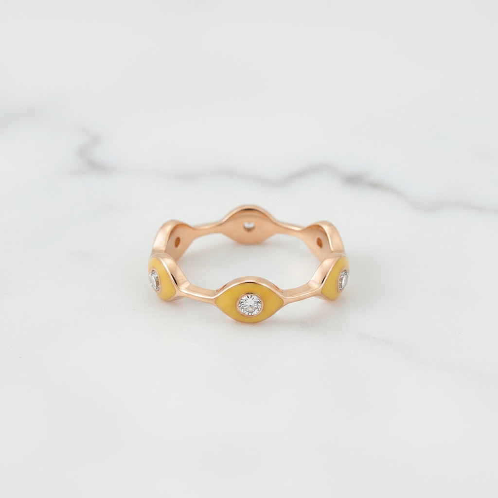 Yellow Band Diamond Ring