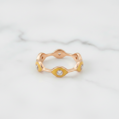 Yellow Band Diamond Ring