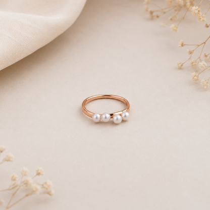 Four Pearl Gold Ring