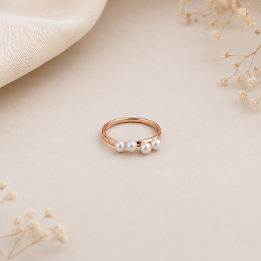 Four Pearl Gold Ring