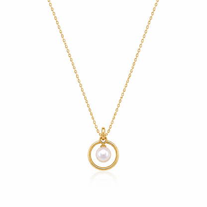 Circle Pearl Gold Necklace