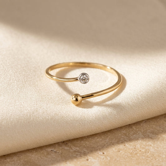 Crossover Diamond Ring