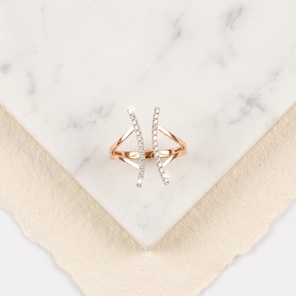 Curved Diamond Ring