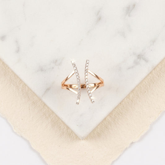 Curved Diamond Ring