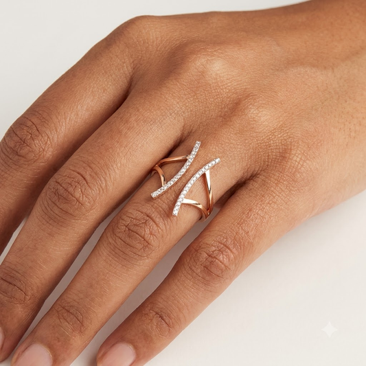 Curved Diamond Ring